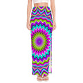 Dizzy Circle Moving Optical Illusion High Slit Maxi Skirt
