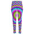 Dizzy Circle Moving Optical Illusion High-Waisted Pocket Leggings