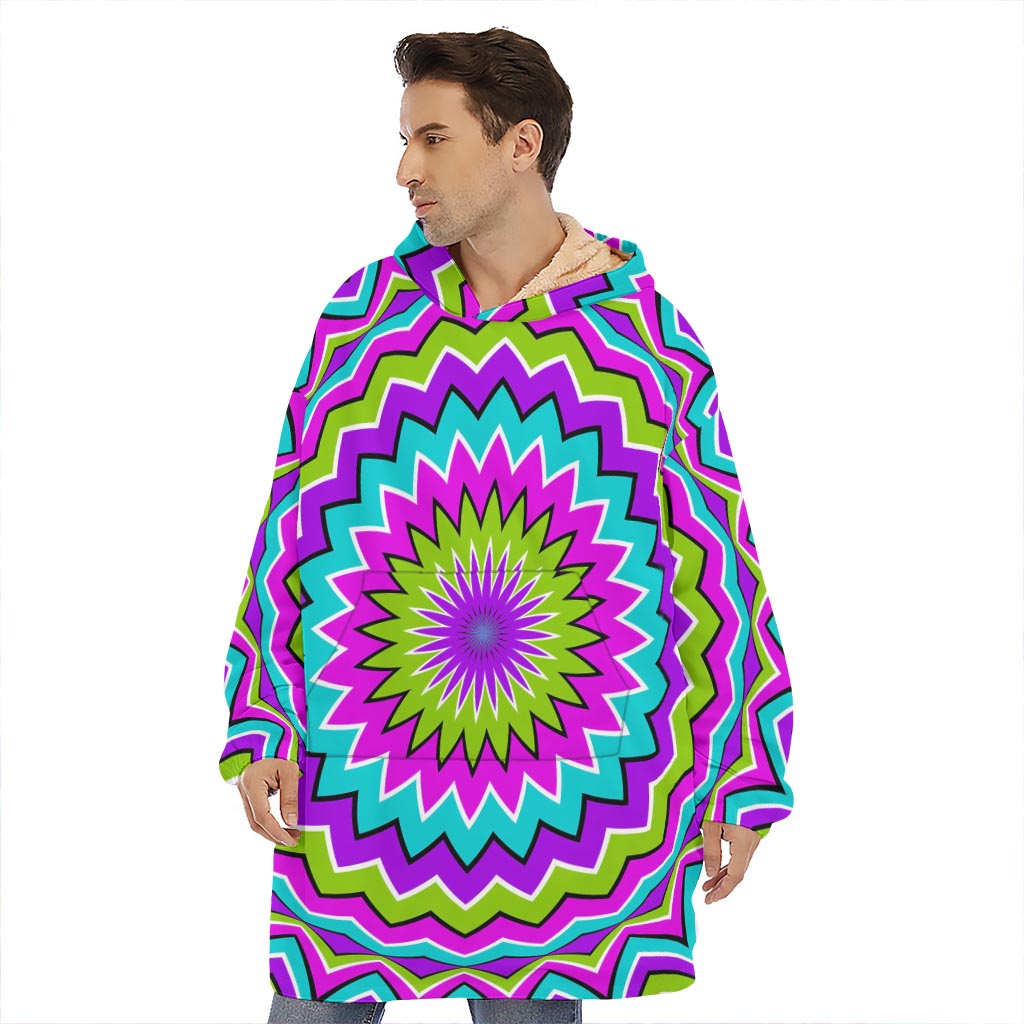 Dizzy Circle Moving Optical Illusion Hoodie Blanket
