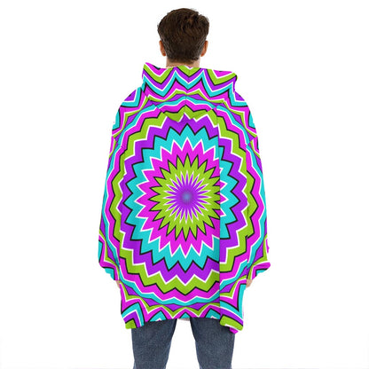 Dizzy Circle Moving Optical Illusion Hoodie Blanket