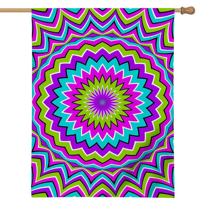 Dizzy Circle Moving Optical Illusion House Flag