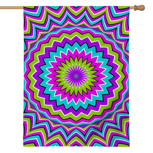 Dizzy Circle Moving Optical Illusion House Flag