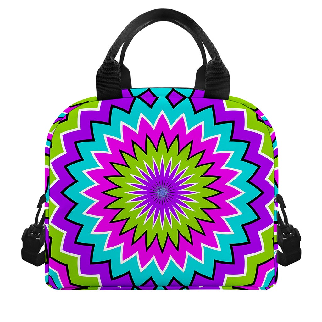 Dizzy Circle Moving Optical Illusion Insulated Lunch Bag