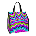 Dizzy Circle Moving Optical Illusion Insulated Lunch Tote