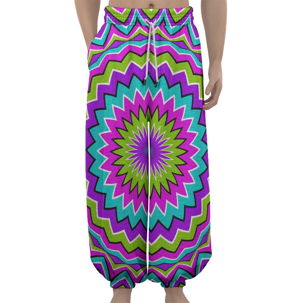 Dizzy Circle Moving Optical Illusion Lantern Pants