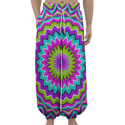 Dizzy Circle Moving Optical Illusion Lantern Pants