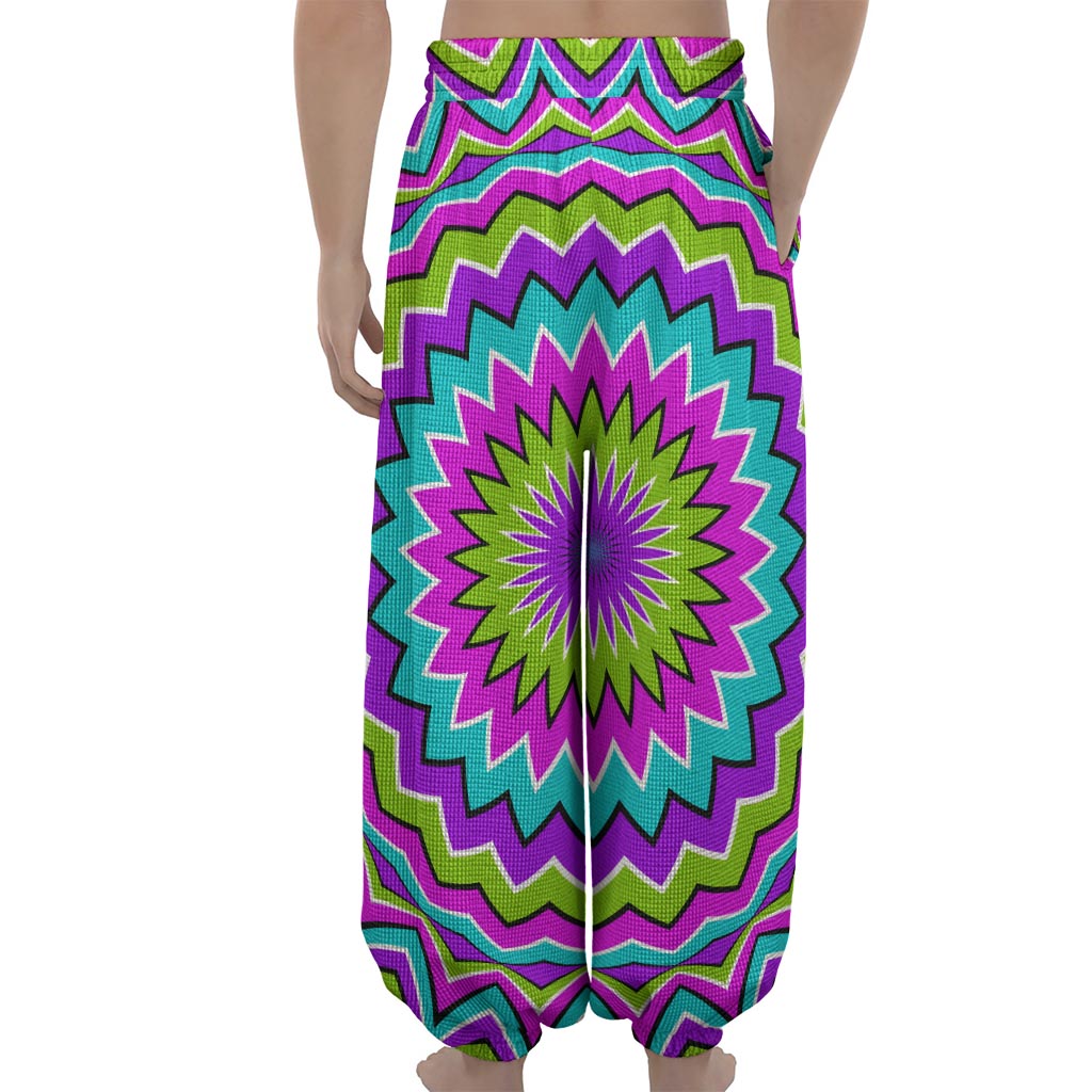 Dizzy Circle Moving Optical Illusion Lantern Pants