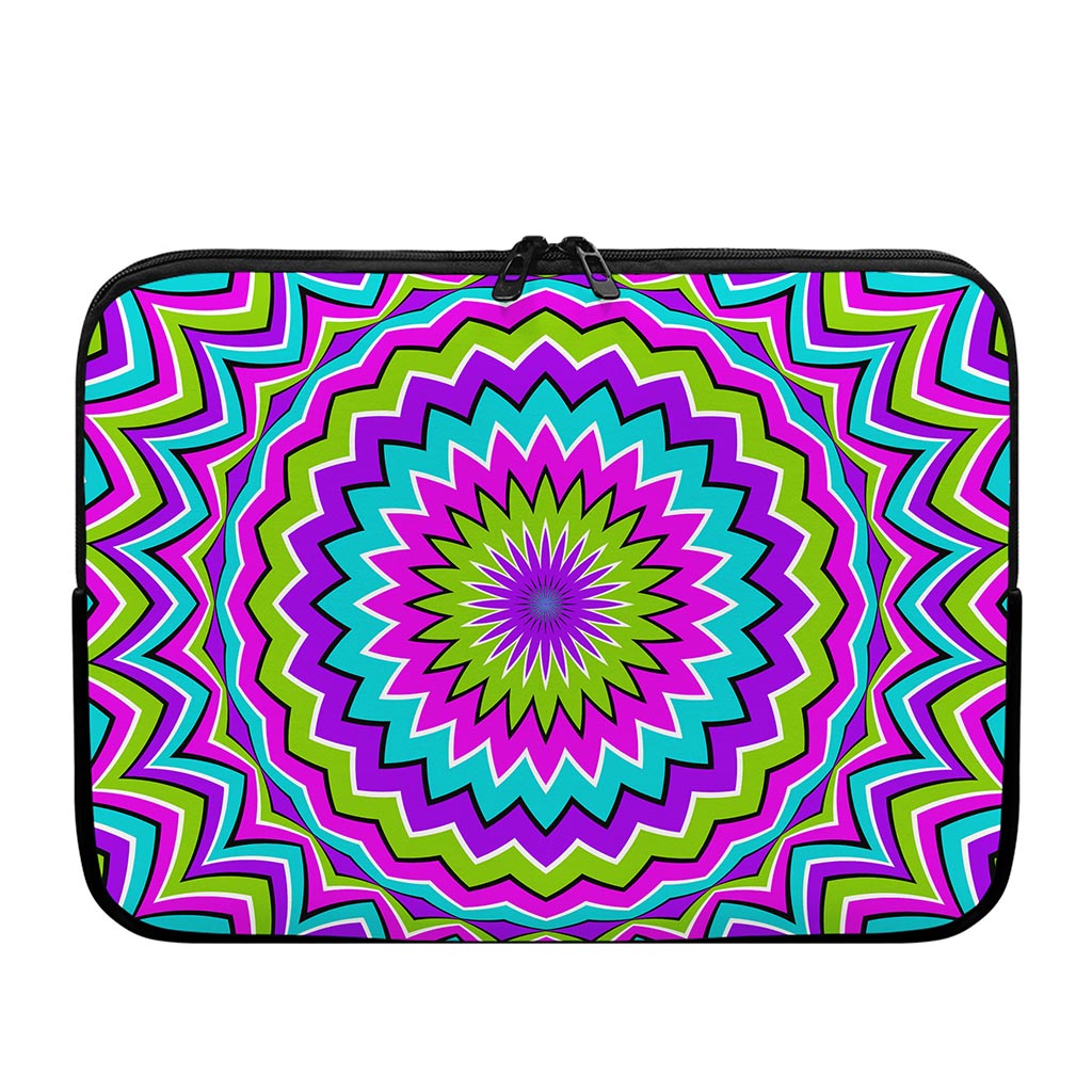 Dizzy Circle Moving Optical Illusion Laptop Sleeve