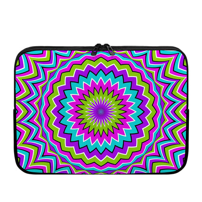 Dizzy Circle Moving Optical Illusion Laptop Sleeve