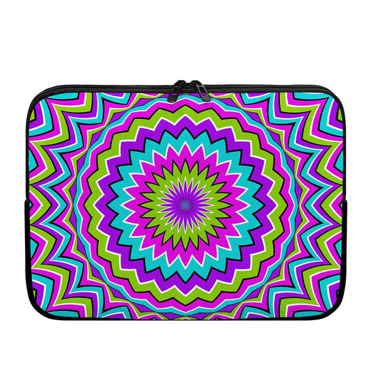 Dizzy Circle Moving Optical Illusion Laptop Sleeve