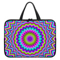 Dizzy Circle Moving Optical Illusion Laptop Sleeve With Handle