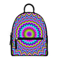 Dizzy Circle Moving Optical Illusion Leather Backpack