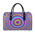Dizzy Circle Moving Optical Illusion Leather Duffel Bag