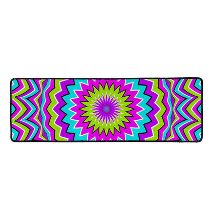 Dizzy Circle Moving Optical Illusion Long Kitchen Mat