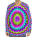 Dizzy Circle Moving Optical Illusion Long Sleeve Baseball Jersey
