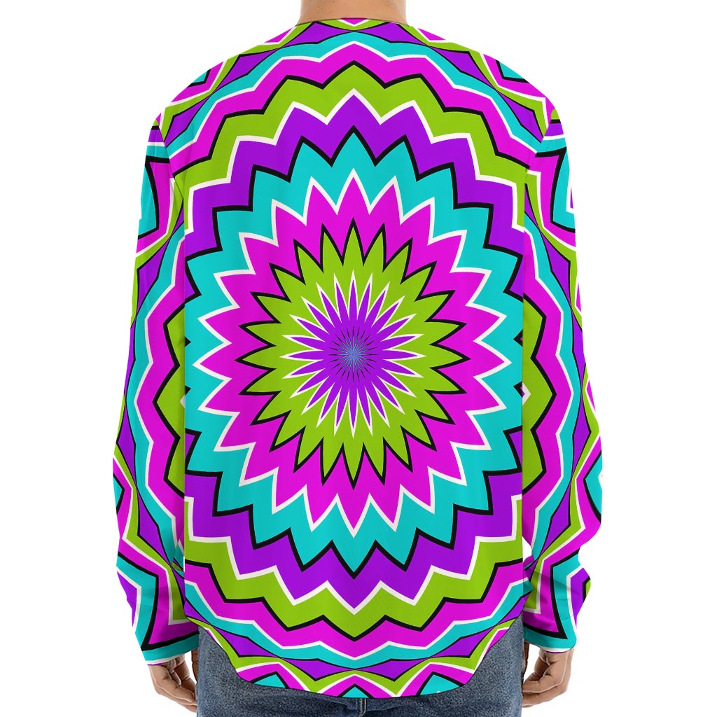 Dizzy Circle Moving Optical Illusion Long Sleeve Baseball Jersey