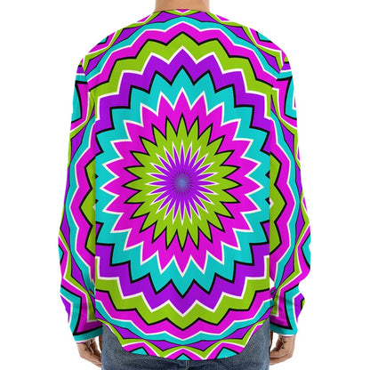 Dizzy Circle Moving Optical Illusion Long Sleeve Baseball Jersey