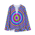 Dizzy Circle Moving Optical Illusion Long Sleeve Short Coat