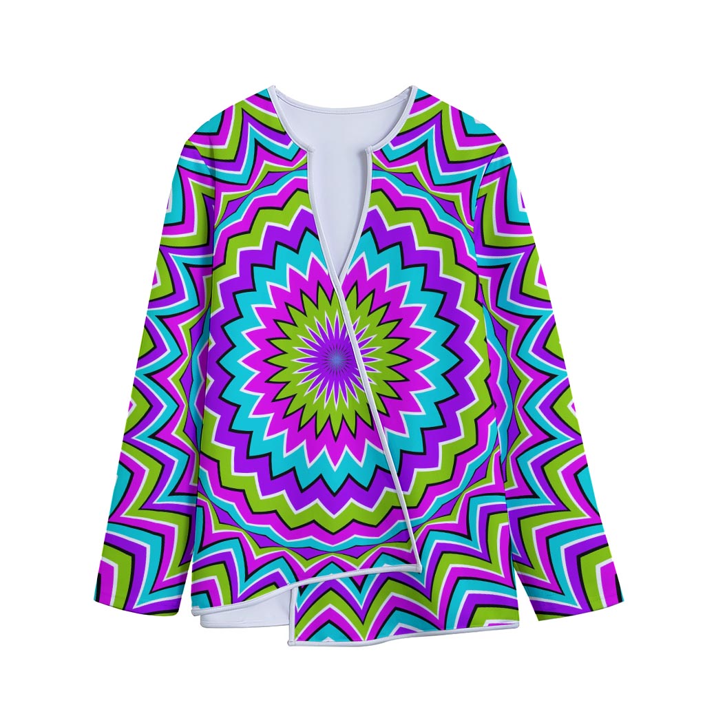 Dizzy Circle Moving Optical Illusion Long Sleeve Short Coat