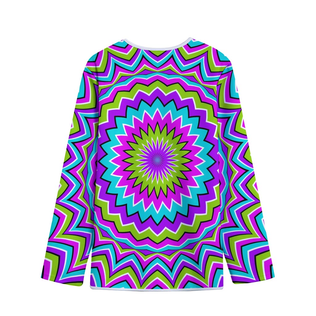 Dizzy Circle Moving Optical Illusion Long Sleeve Short Coat