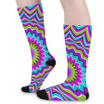 Dizzy Circle Moving Optical Illusion Long Socks