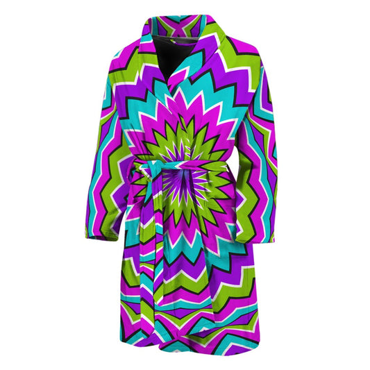 Dizzy Circle Moving Optical Illusion Men's Bathrobe