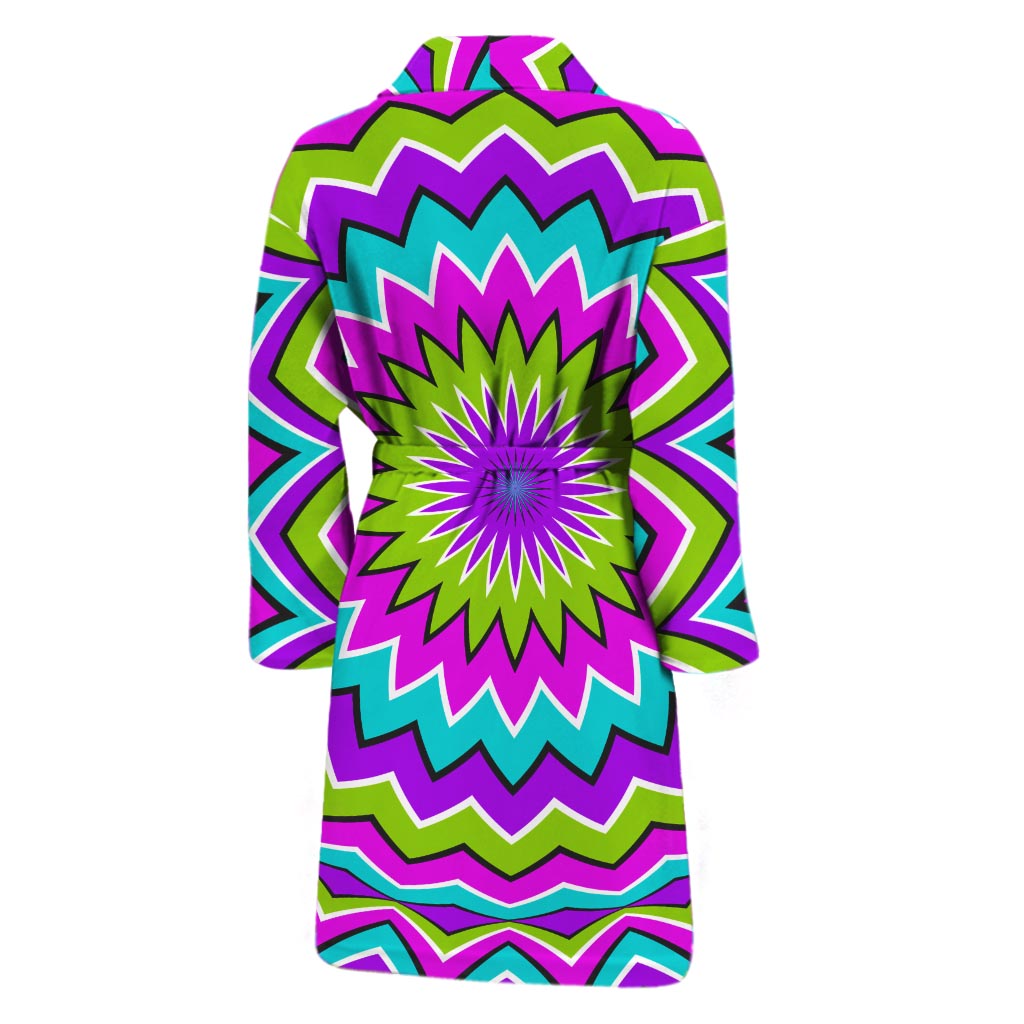 Dizzy Circle Moving Optical Illusion Men's Bathrobe