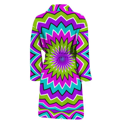 Dizzy Circle Moving Optical Illusion Men's Bathrobe