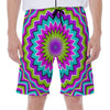 Dizzy Circle Moving Optical Illusion Men's Beach Shorts