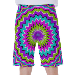 Dizzy Circle Moving Optical Illusion Men's Beach Shorts