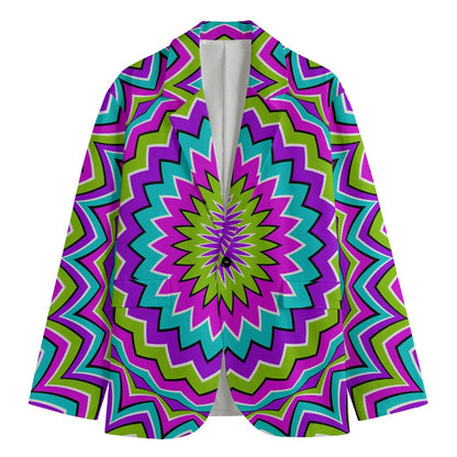 Dizzy Circle Moving Optical Illusion Men's Blazer