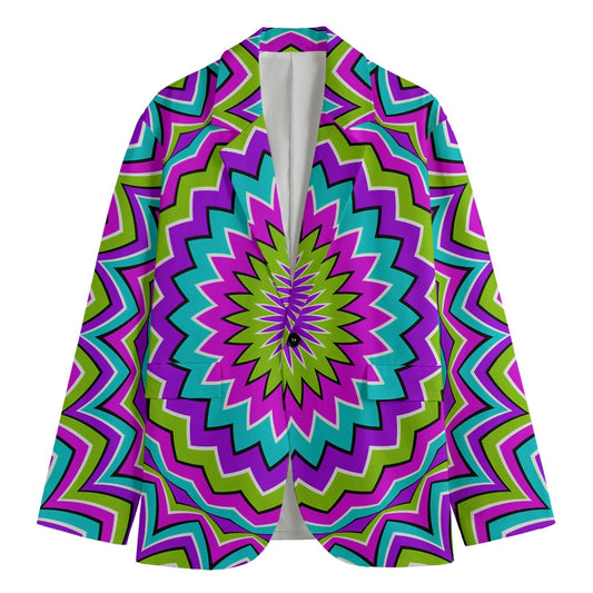 Dizzy Circle Moving Optical Illusion Men's Cotton Blazer