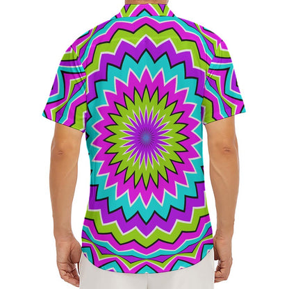 Dizzy Circle Moving Optical Illusion Men's Deep V-Neck Shirt