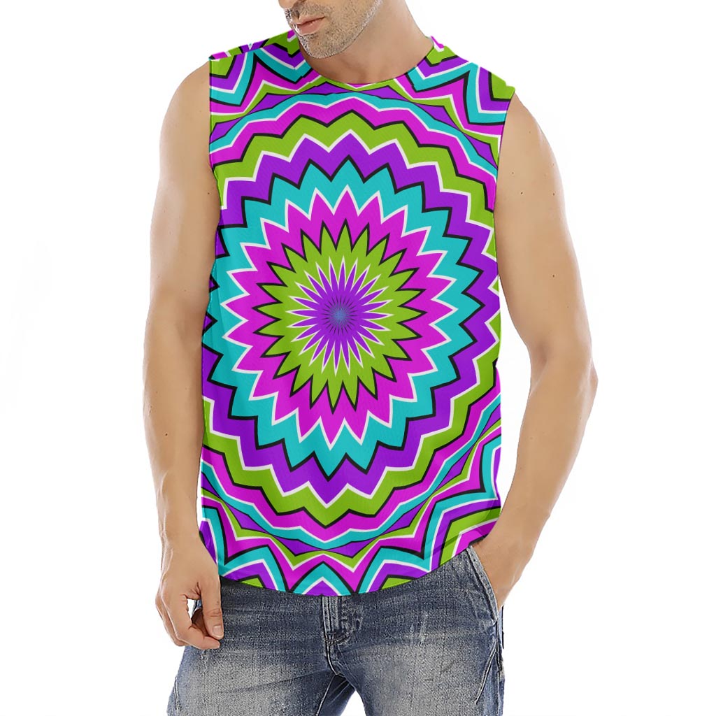 Dizzy Circle Moving Optical Illusion Men's Fitness Tank Top