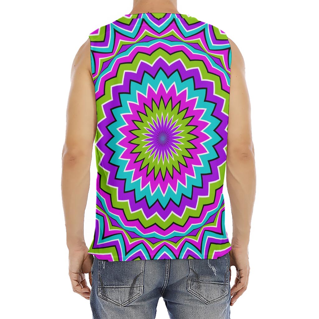 Dizzy Circle Moving Optical Illusion Men's Fitness Tank Top