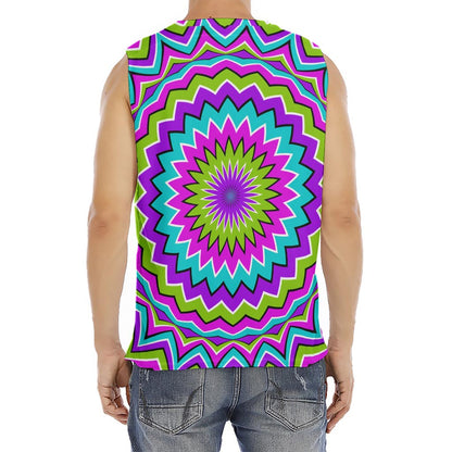 Dizzy Circle Moving Optical Illusion Men's Fitness Tank Top