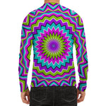 Dizzy Circle Moving Optical Illusion Men's Long Sleeve Rash Guard