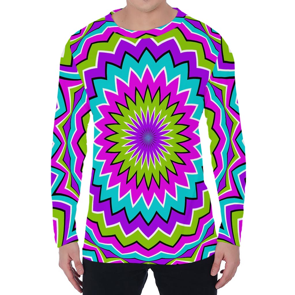 Dizzy Circle Moving Optical Illusion Men's Long Sleeve T-Shirt