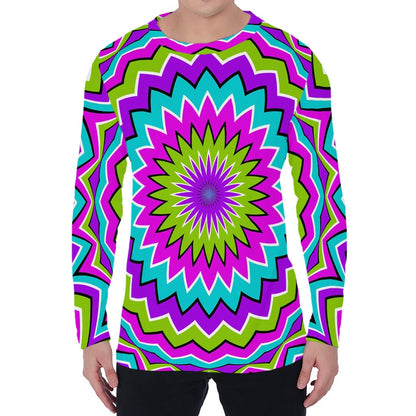 Dizzy Circle Moving Optical Illusion Men's Long Sleeve T-Shirt