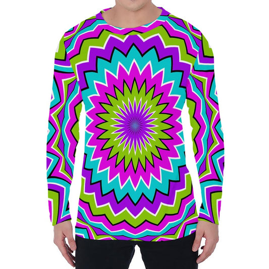 Dizzy Circle Moving Optical Illusion Men's Long Sleeve T-Shirt