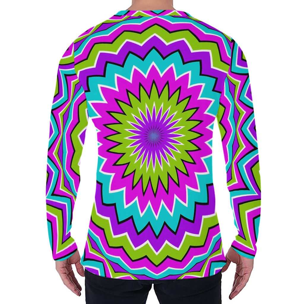 Dizzy Circle Moving Optical Illusion Men's Long Sleeve T-Shirt