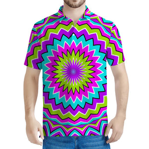 Dizzy Circle Moving Optical Illusion Men's Polo Shirt