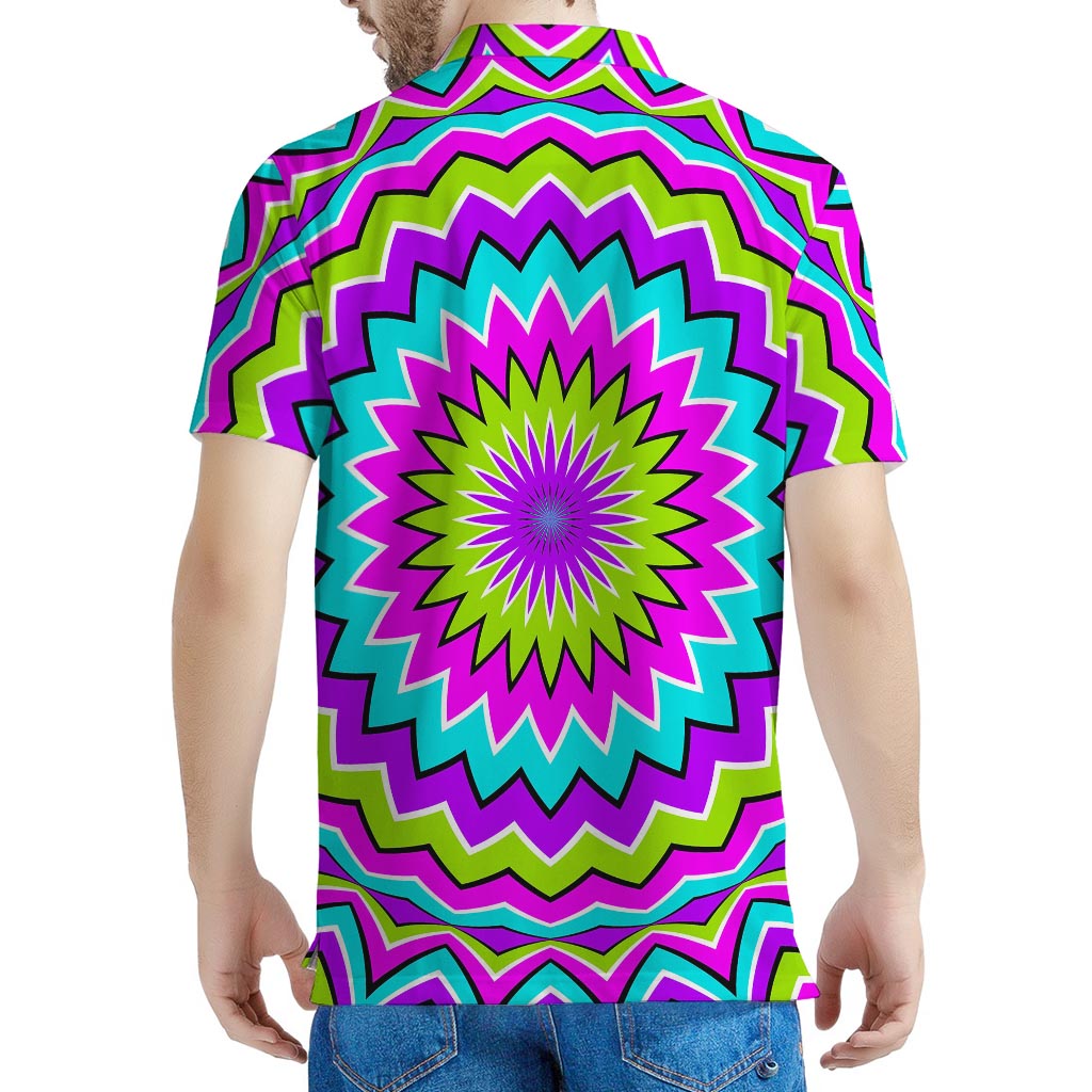 Dizzy Circle Moving Optical Illusion Men's Polo Shirt