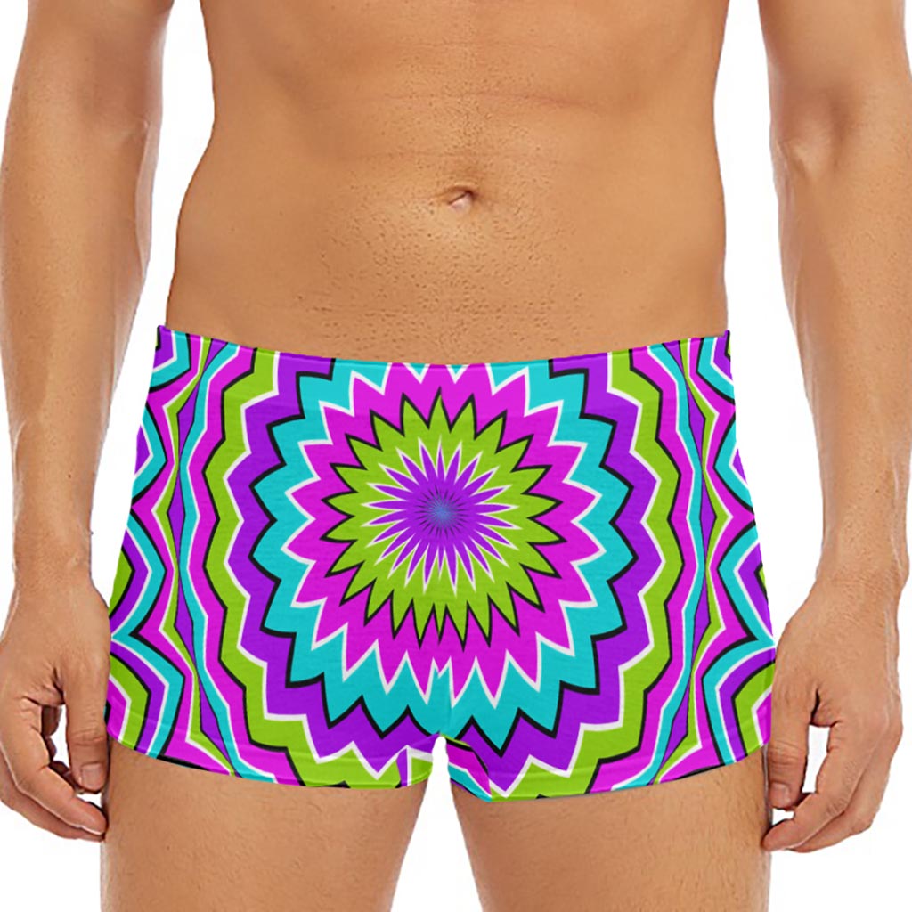 Dizzy Circle Moving Optical Illusion Men's Short Boxer Briefs