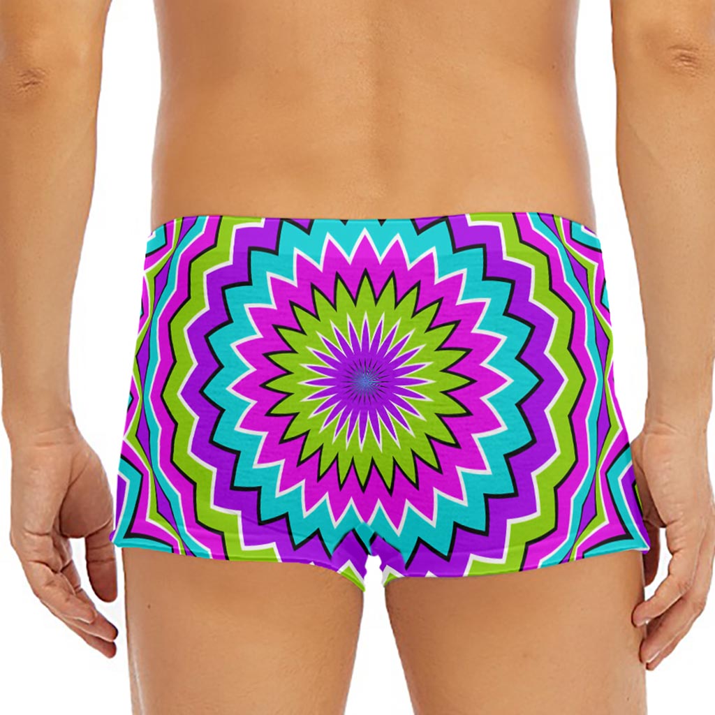 Dizzy Circle Moving Optical Illusion Men's Short Boxer Briefs