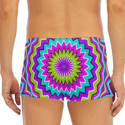 Dizzy Circle Moving Optical Illusion Men's Short Boxer Briefs