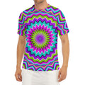 Dizzy Circle Moving Optical Illusion Men's Short Sleeve Rash Guard