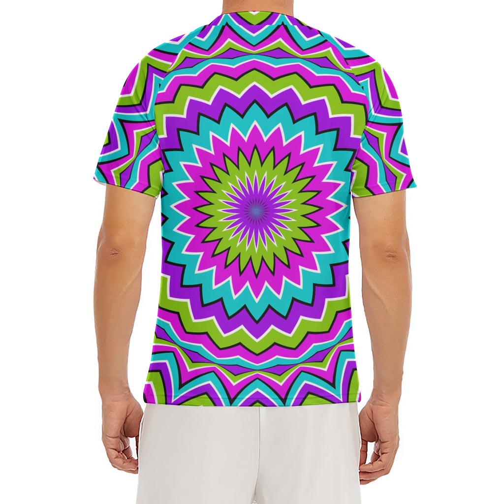 Dizzy Circle Moving Optical Illusion Men's Short Sleeve Rash Guard