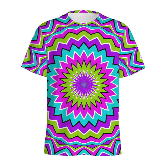 Dizzy Circle Moving Optical Illusion Men's Sports T-Shirt