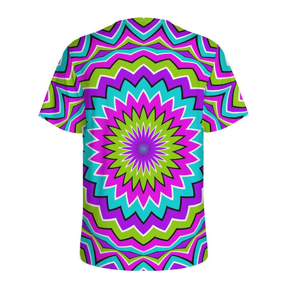 Dizzy Circle Moving Optical Illusion Men's Sports T-Shirt
